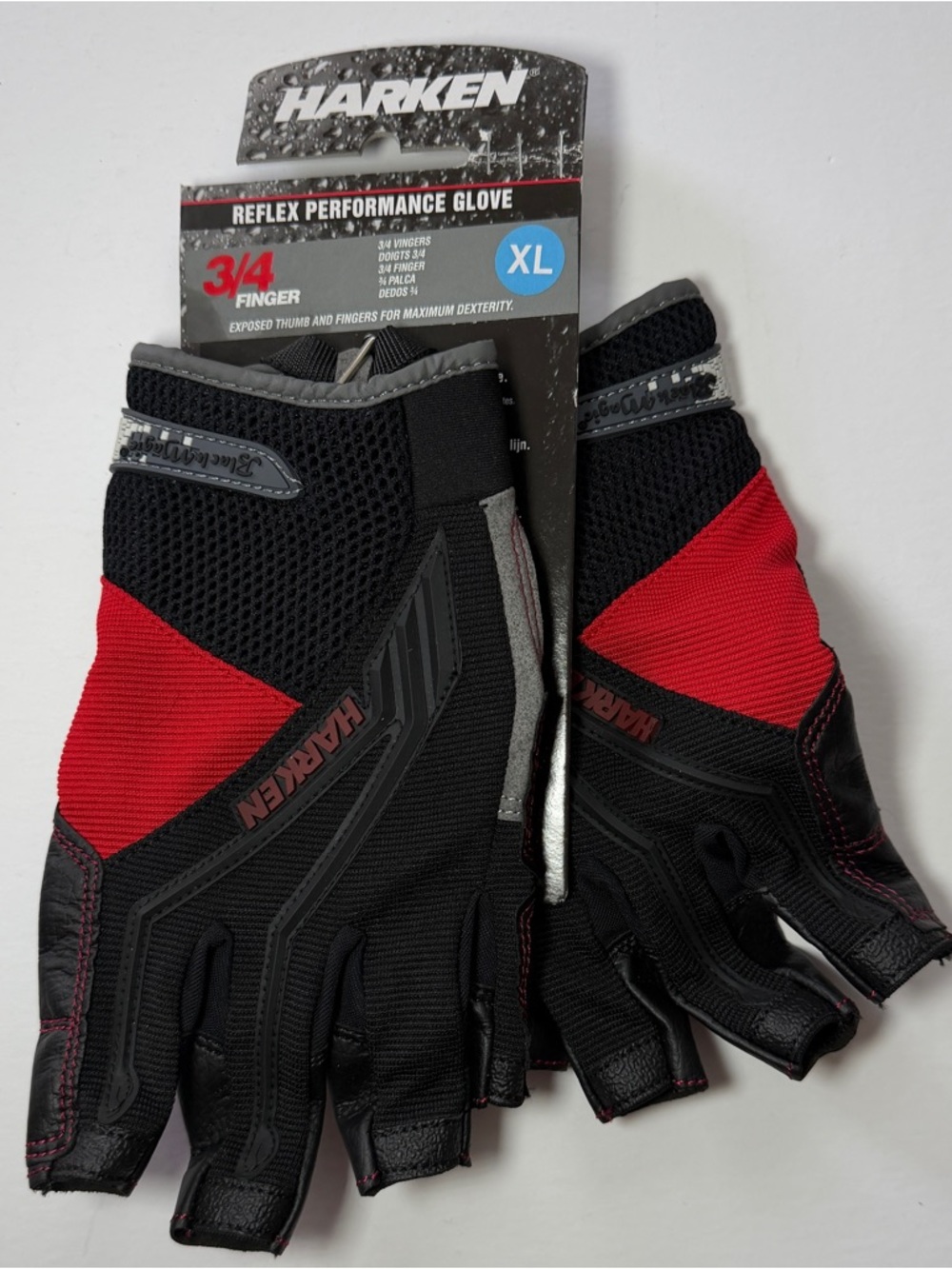 Reflex Performance 3/4 Finger Gloves - Black & Red (XL)